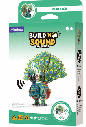 BUILD 'N' SOUND 3D PUZZLE PEACOCK